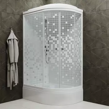 Душевая кабина Triton Коралл 120х80 В белый, мозаика, средний поддон, левая Щ0000061819