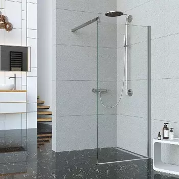 Душевая перегородка Alex Baitler AB29120S1 профиль полированная сталь, стекло прозрачное