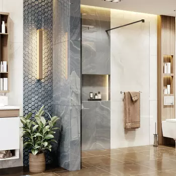 Душевая перегородка Ambassador Walk-in 15031112 120х200 см, профиль черный