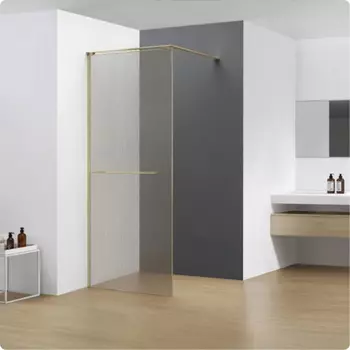 Душевая перегородка AQUAme AQM3720-3-9 90х200 см, стекло лен, профиль золото шлифованное