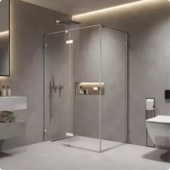 Душевая перегородка AQUAme AQM7409-9 90х200 см, стекло прозрачное, профиль хром