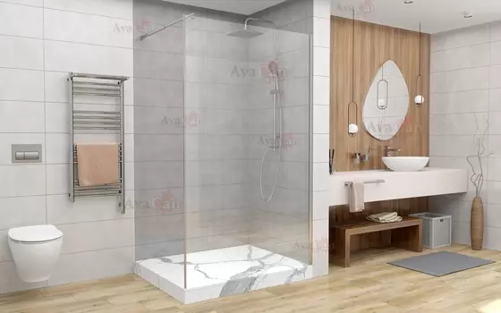 Душевая перегородка AvaCan MC100 100х200 см, профиль хром, стекло прозрачное