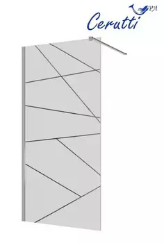 Душевая перегородка Ceruttispa PICK T90 90х190 см, профиль хром, стекло прозрачное