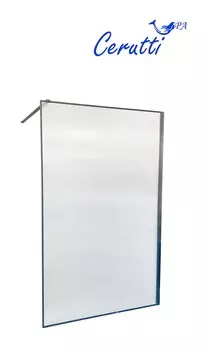 Душевая перегородка Ceruttispa STRIP T120 120х190 см, профиль черный, стекло рифленое