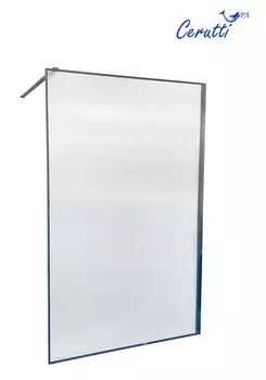 Душевая перегородка Ceruttispa STRIP T90 90х190 см, профиль черный, стекло рифленое