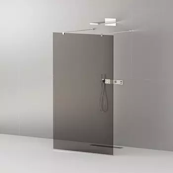 Душевая перегородка Cezares Liberta-L-2-100-120-GR-Cr стекло графит, кронштейн 120 см