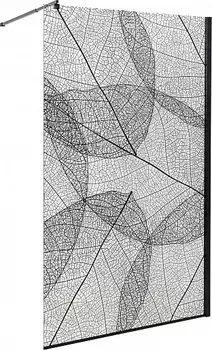 Душевая перегородка DTO MB 100 Black стекло с рисунком, профиль черный