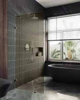 Душевая перегородка Maybah Glass MGD-262-4 79х195 см, профиль хром глянцевый, стекло бронза