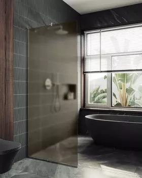 Душевая перегородка Maybah Glass MGD-679-5у 109х195 см, профиль хром матовый, стекло бронза матовая