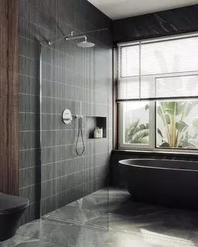 Душевая перегородка Maybah Glass MGD-695-5ш 79х195 см, профиль хром матовый, стекло прозрачное