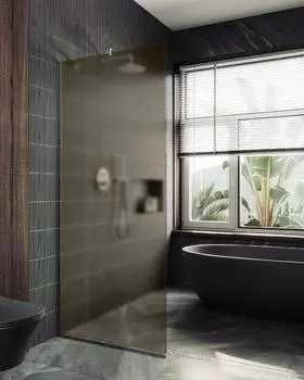 Душевая перегородка Maybah Glass MGD-697-5у 79х195 см, профиль хром матовый, стекло бронза матовое