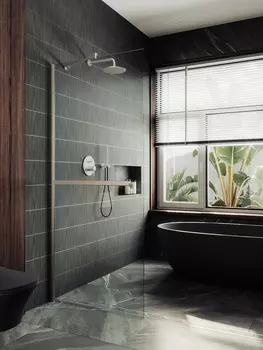 Душевая перегородка Maybah Glass MGD-708-5ш 109х195 см, профиль хром матовый, стекло прозрачное