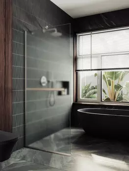 Душевая перегородка Maybah Glass MGD-713-5у 109х195 см, профиль хром матовый, стекло сатин