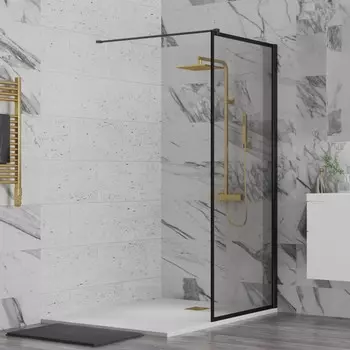 Душевая перегородка Paini PAINI-WalkIN80F 80x195 профиль черный, принт рамка