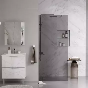 Душевая перегородка Reflexion RX20090TCR-20 90х200 см, стекло тонированное, профиль хром