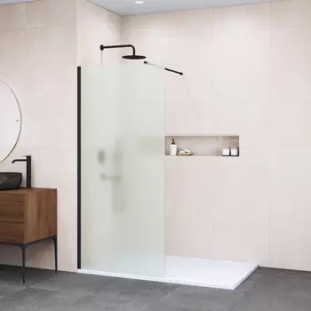 Душевая перегородка RGW Walk In WA-002B 110x195 профиль черный, стекло матовое-сатинат