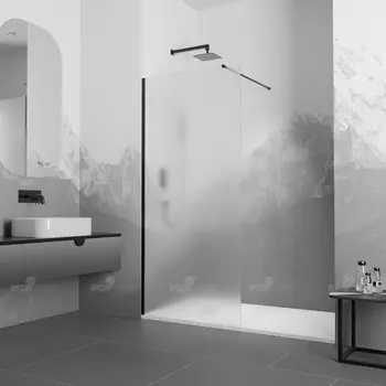 Душевая перегородка RGW Walk In WA-010B 70x195 профиль черный, стекло матовое-сатинат