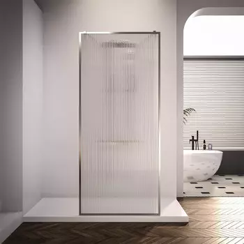 Душевая перегородка Veconi Korato KR-90F 110x200 см, профиль хром, стекло рифленое осветлённое