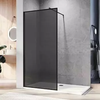 Душевая перегородка Veconi KR-81B KR81B-80-05-C8 80х200 профиль черный матовый, стекло тонированное