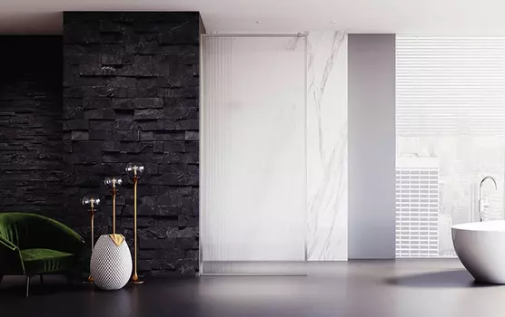 Душевая перегородка Veconi KR-81F KR81F-110-08-C4 110х200 профиль хром, стекло рифленое