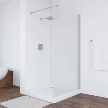 Душевая перегородка Vegas Glass EAF 86 07 10 профиль матовый хром, стекло сатин