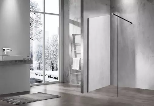 Душевая перегородка Vincea Walk-In VSW-1H110CLB 110х200 черная матовая, стекло прозрачное