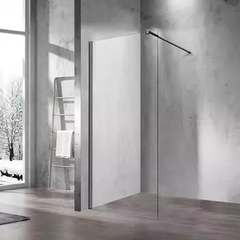 Душевая перегородка Vincea Walk-In VSW-1H120CLGM, 120х200, вороненая сталь, стекло прозрачное