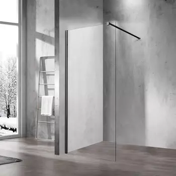 Душевая перегородка Vincea Walk-In VSW-1H600CLB, 600х200, черный, стекло прозрачное