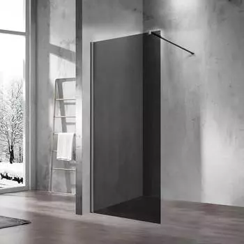 Душевая перегородка Vincea Walk-In VSW-1H90CGGM, 90х200, вороненая сталь, стекло тонированное