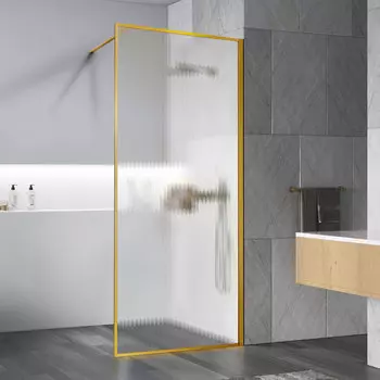Душевая перегородка Vincea Walk-In VSW-1HP900FLBG 90х200 профиль брашированное золото, стекло рифленое