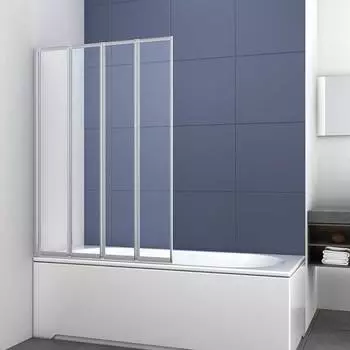 Душевая шторка на ванну Vincea VSB-3110CL, 100х140, хром, стекло прозрачное