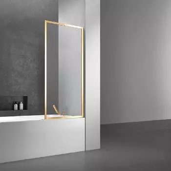 Душевая шторка на ванну Vincea VSB-41700CLG, 700х140, брашированное золото, стекло прозрачное