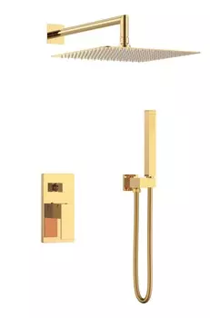 Душевая система Boheme Qubic 474-3-G встраиваемая, золото