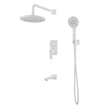 Душевая система Iddis Ray RAYWT03i68 со смесителем, с изливом, белый матовый
