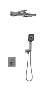 Душевая система Kaiser Sano 08477-15 скрытого монтажа, с термостатом, вороненая сталь
