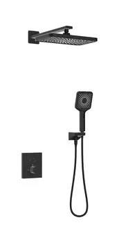Душевая система Kaiser Sano 08477-9 скрытого монтажа, с термостатом, черный матовый