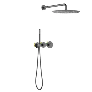 Душевая система Timo Saona SX-2359/18SM встраиваемая с термостатом, черное золото