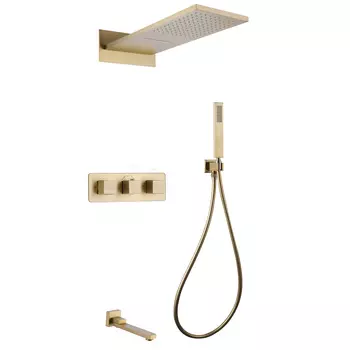 Душевая стойка Abber Daheim AF8253G золото матовое