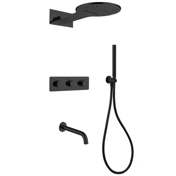 Душевая стойка Abber Wasser Kreis AF8150B черная матовая