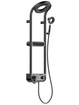 Душевая стойка AQUAme AQM8004B с термостатом, черная