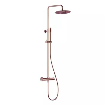 Душевая стойка AQUAme AQM8006BC с термостатом, медь шлифованная