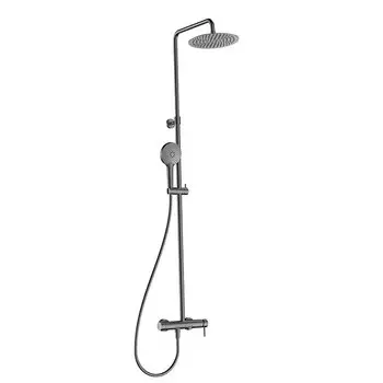 Душевая стойка AQUAme AQM8011GM со смесителем, оружейная сталь