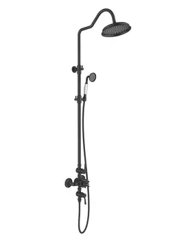 Душевая стойка Aquatek Классик AQ2563MB с термостатом, черная матовая