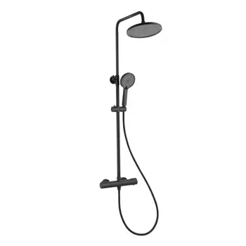 Душевая стойка beWash BV1TMSS6120 с термостатом, черная матовая