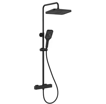 Душевая стойка beWash BV1TMSS6121 с термостатом, черная матовая