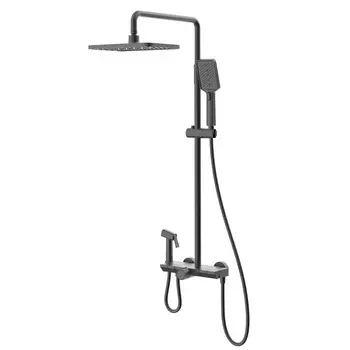 Душевая стойка Black&White Universe UK7016B черная матовая