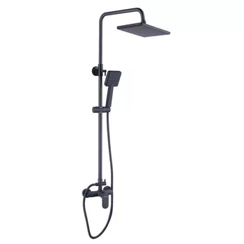 Душевая стойка Bond Cube B01-8488 со смесителем, черный матовый