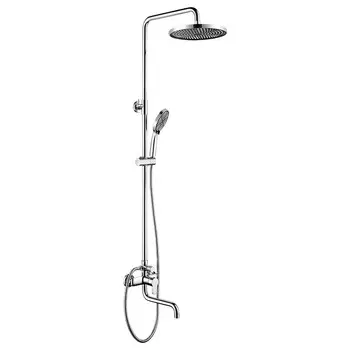 Душевая стойка Elghansa Shower Set 2306683-2C (Set-34) с ABS верхним душем 254 мм, хром/черный
