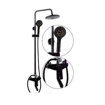 Душевая стойка Fashun A2481-7 со смесителем черная/хром