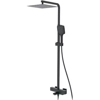 Душевая стойка Gappo G17-6 G2417-60 с термостатом, черный матовый